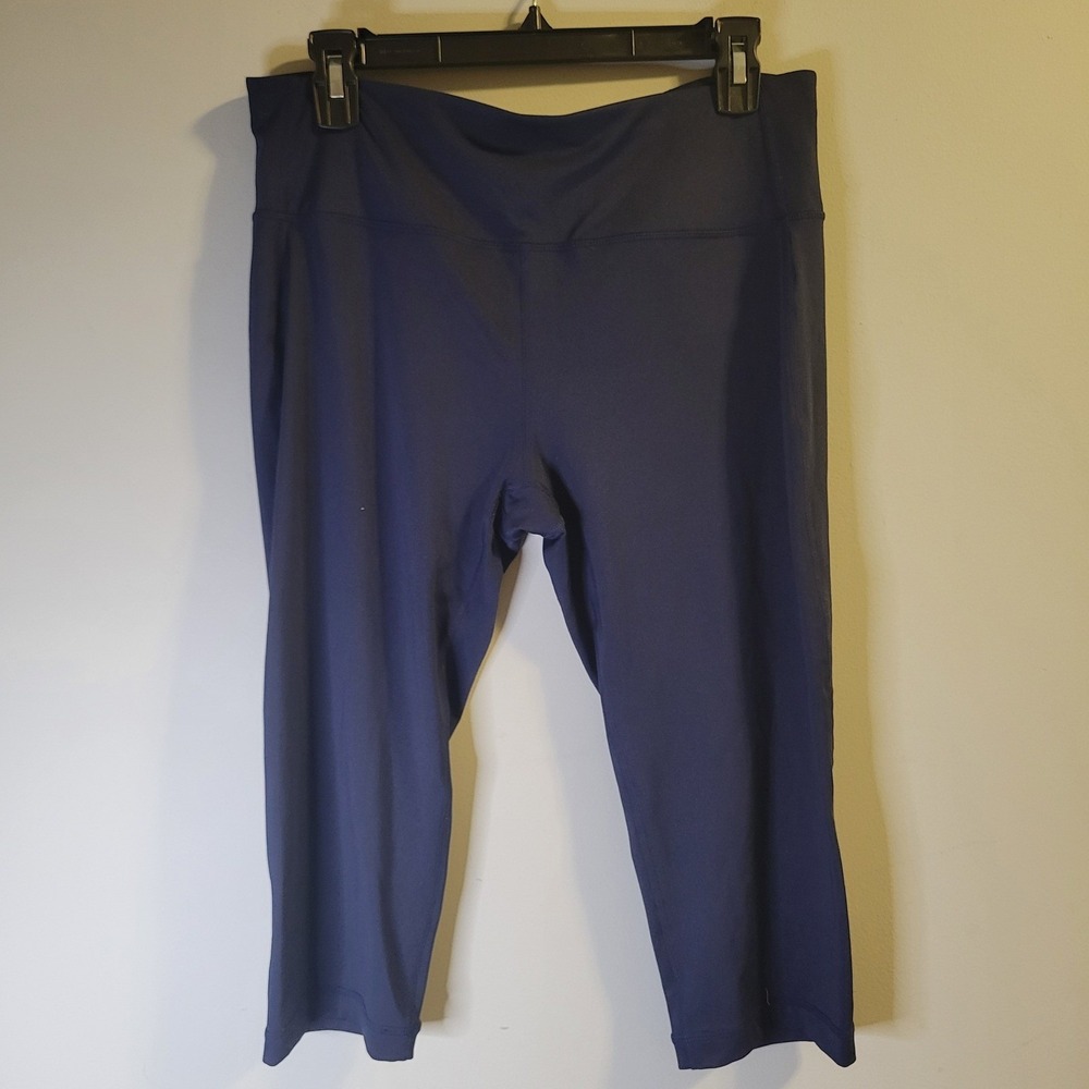 Lapasa Womens Navy Blue Capri Leggings Yoga Gym Athletic Pants Size Large